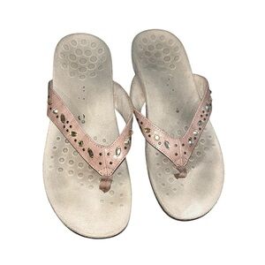 Vionic Womens Lucia Tan flip flop Sandals Shoes 9